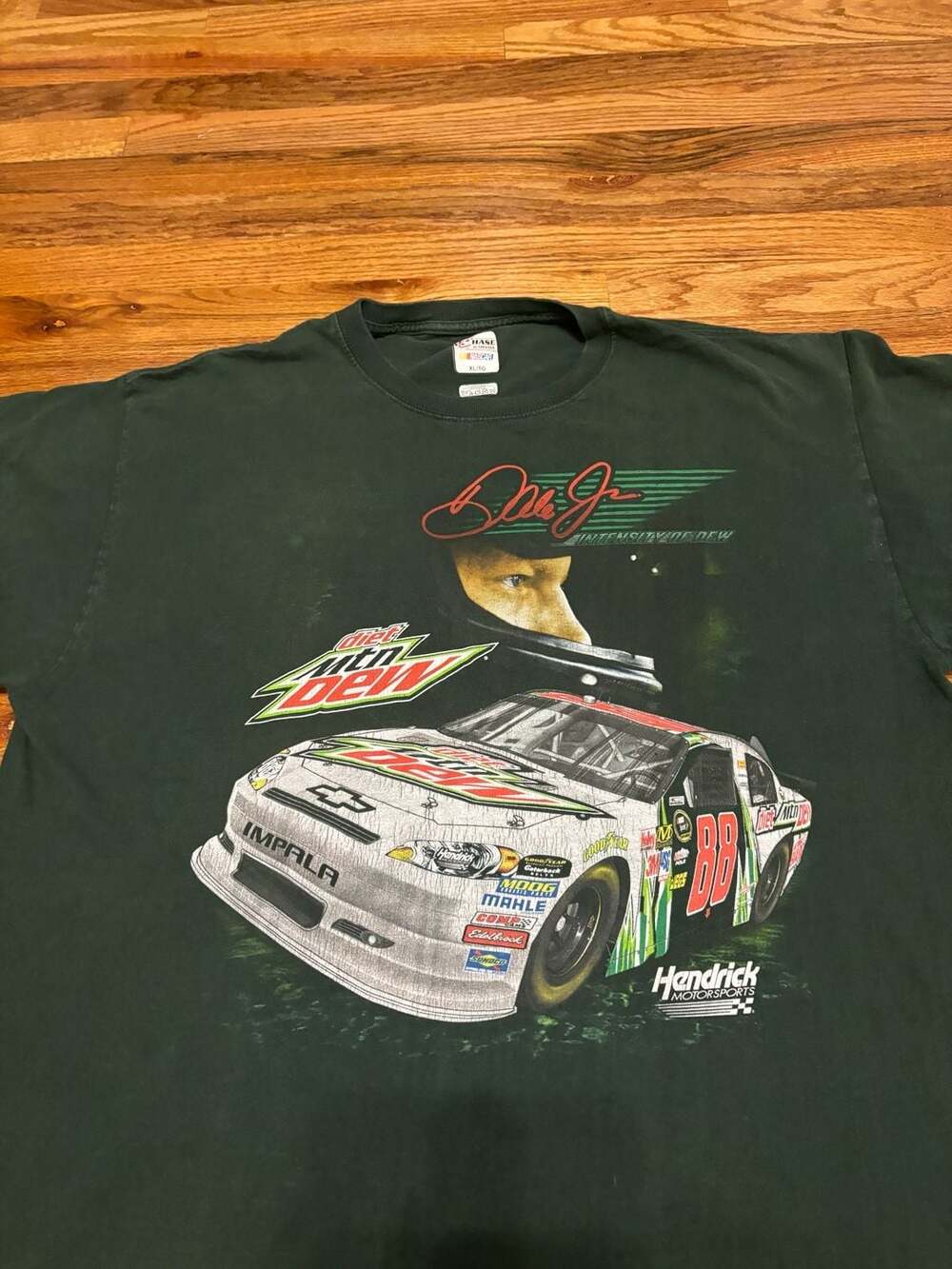 Chase Authentics Dale Earnhardt Jr #88 Diet Mountain Dew T-Shirt XLG Green